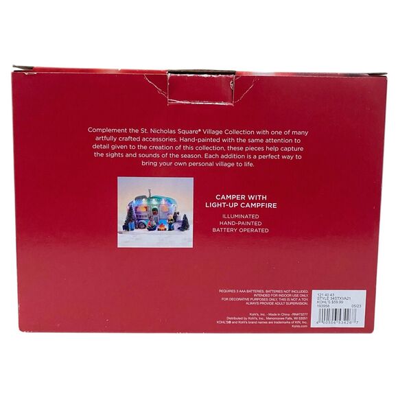 St. Nicholas Square Camper with Light-up Campfire Christmas Village Accessory - Picture 7 of 7